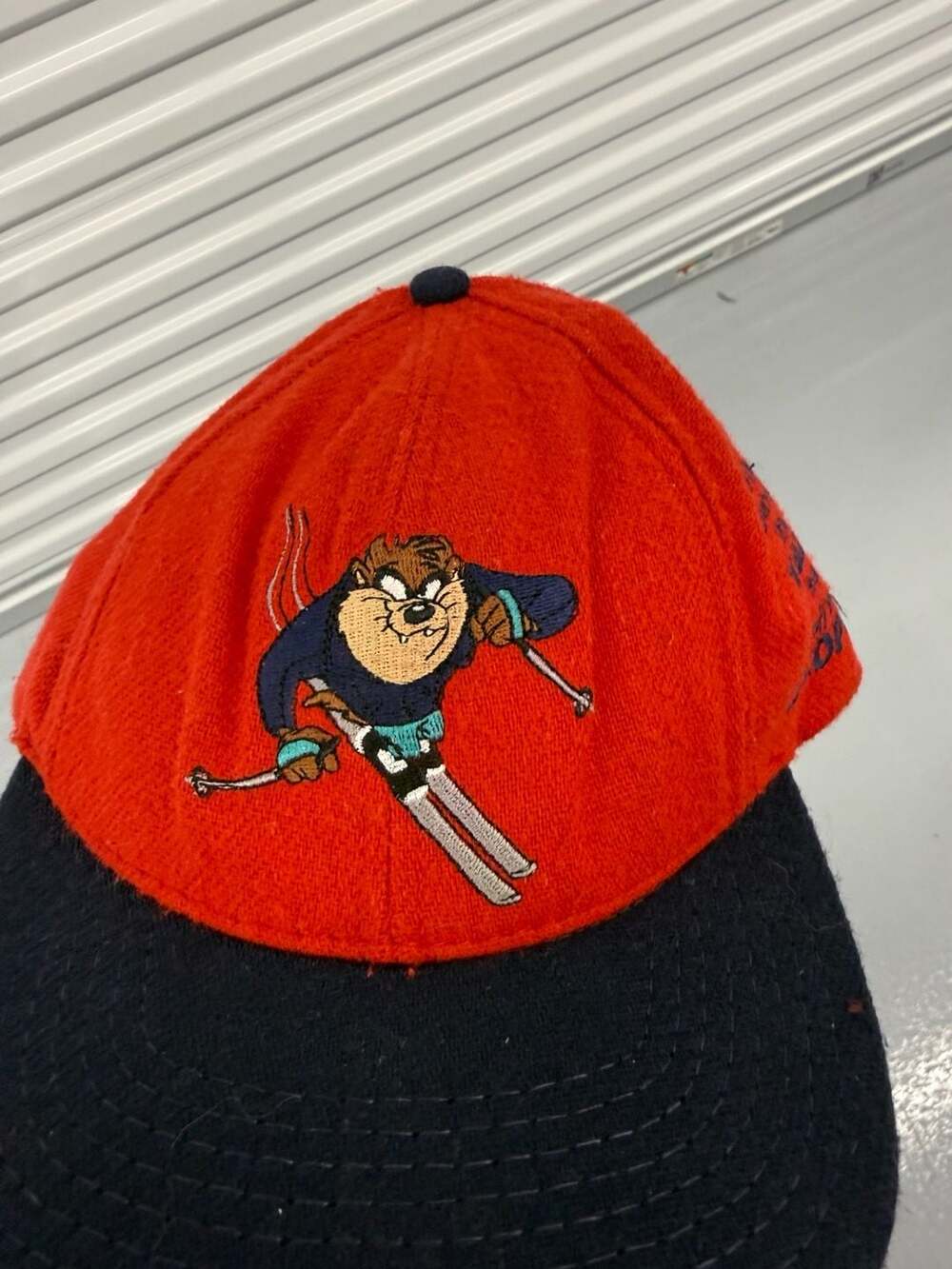 Vintage 1991 Acme Clothing Co. Taz Tasmanian Devil Skiing Snapback Hat